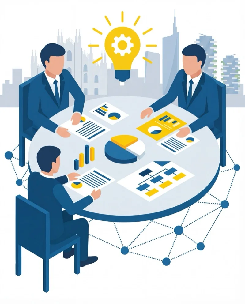 Team di consulenza strategica in riunione